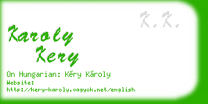 karoly kery business card