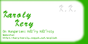 karoly kery business card